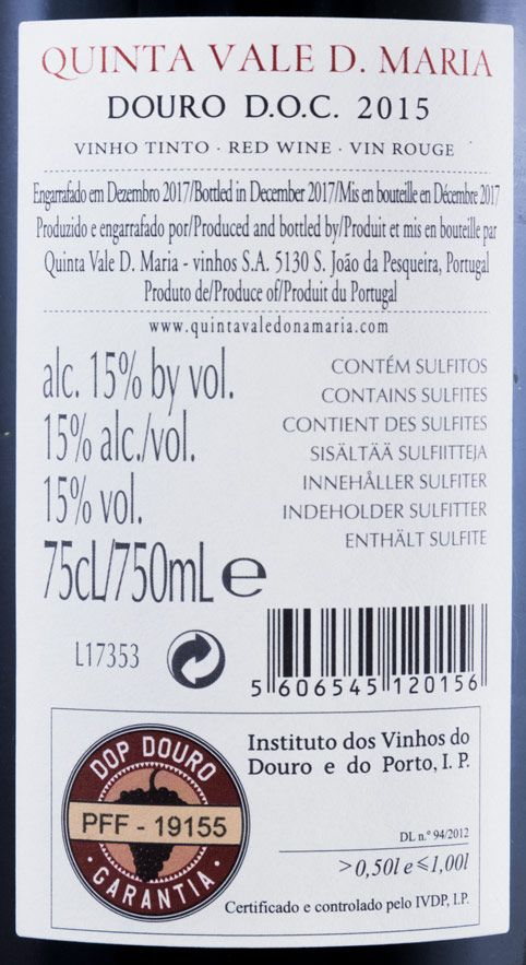 2015 Quinta Vale D. Maria red
