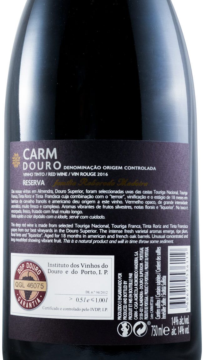 2016 CARM Reserva tinto