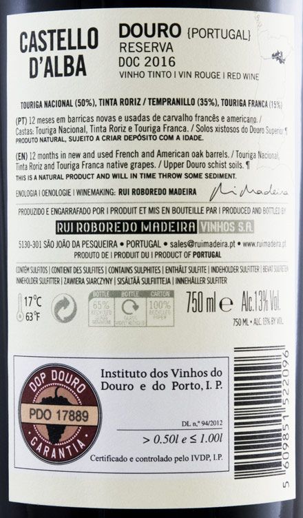 2016 Castello D'Alba Reserva red