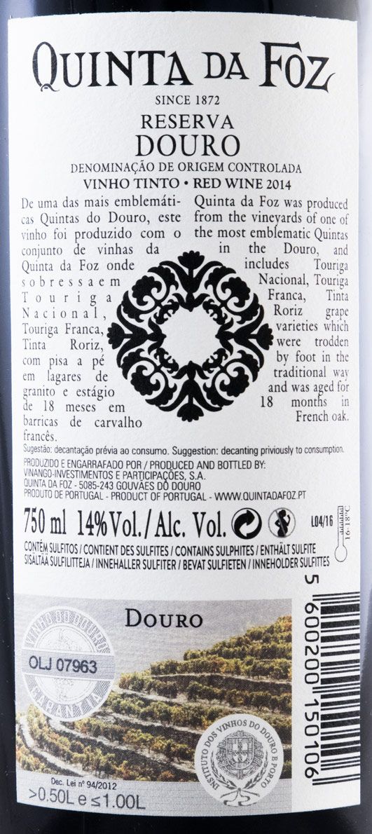 2014 Quinta da Foz Vinhas Velhas Reserva tinto