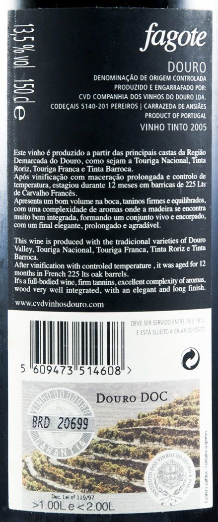 2005 Fagote tinto 1,5L