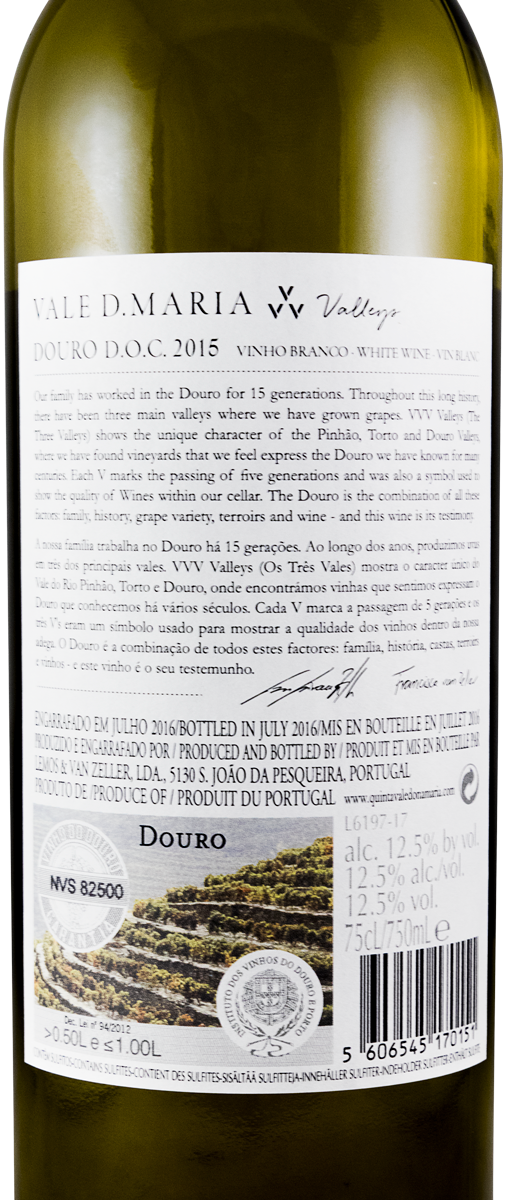 2015 Quinta Vale D. Maria VVV Valleys white
