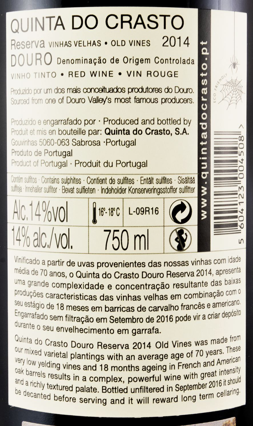 2014 Quinta do Crasto Vinhas Velhas Reserva tinto