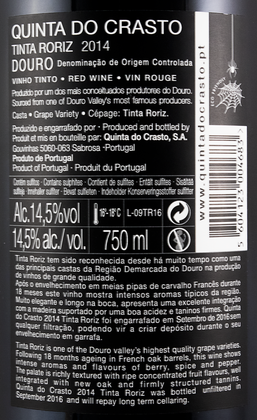 2014 Quinta do Crasto Tinta Roriz red