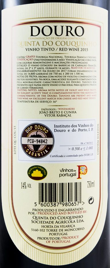 2015 Quinta do Couquinho red