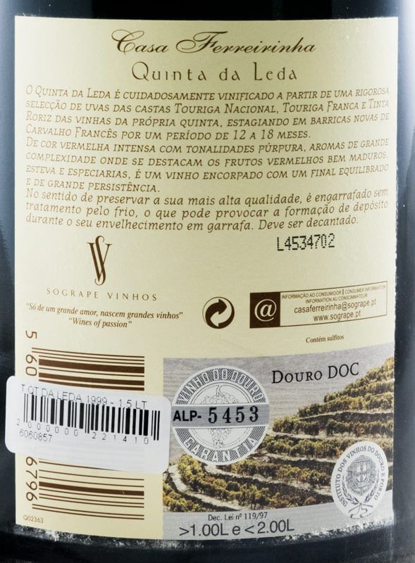 1999 Casa Ferreirinha Quinta da Leda tinto 1,5L