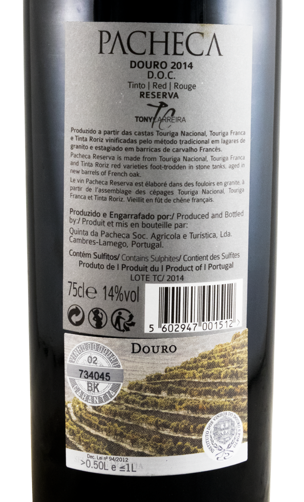 2014 Quinta da Pacheca Tony Carreira Reserva red