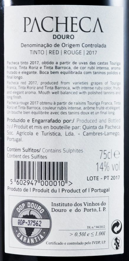 2017 Quinta da Pacheca red