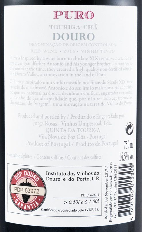 2015 Quinta da Touriga-Chã Puro red