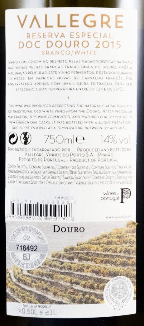 2015 Vallegre Reserva Especial white