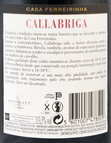 2015 Casa Ferreirinha Callabriga tinto
