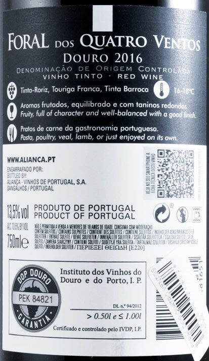 2016 Foral dos Quatro Ventos tinto