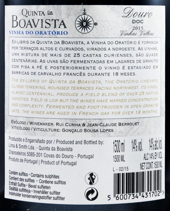 2015 Quinta da Boavista Vinha do Oratório Vinhas Velhas tinto 1,5L