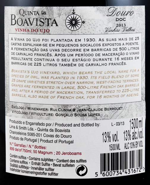 2013 Quinta da Boavista Vinha do Ujo Vinhas Velhas tinto 1,5L
