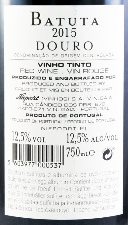 2015 Niepoort Batuta tinto
