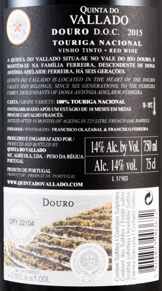 2015 Vallado Touriga Nacional red