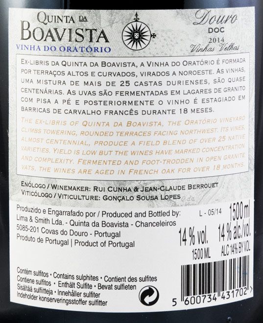 2014 Quinta da Boavista Vinha do Oratório Vinhas Velhas tinto 1,5L