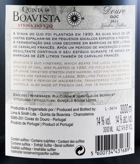 2014 Quinta da Boavista Vinha do Ujo Vinhas Velhas tinto 3L