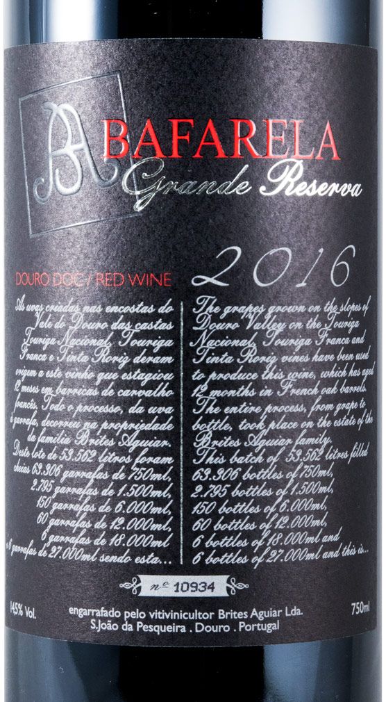 2016 Bafarela Grande Reserva tinto
