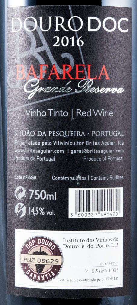 2016 Bafarela Grande Reserva tinto