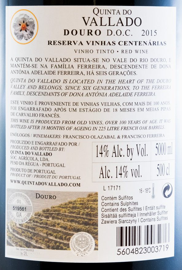 2015 Vallado Reserva tinto 5L
