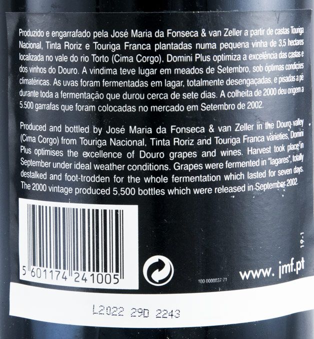 2000 José Maria da Fonseca Domini Plus red