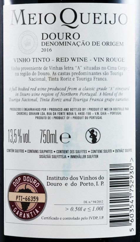 2016 Churchill's Meio Queijo red