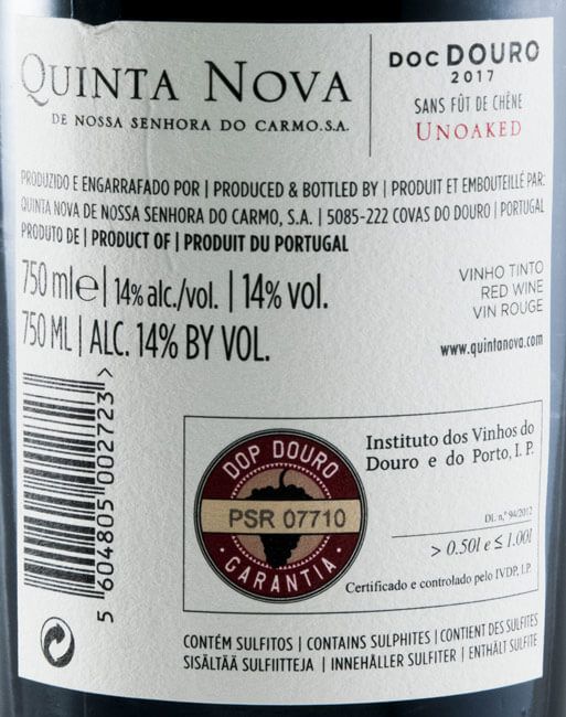 2017 Quinta Nova Unoaked red