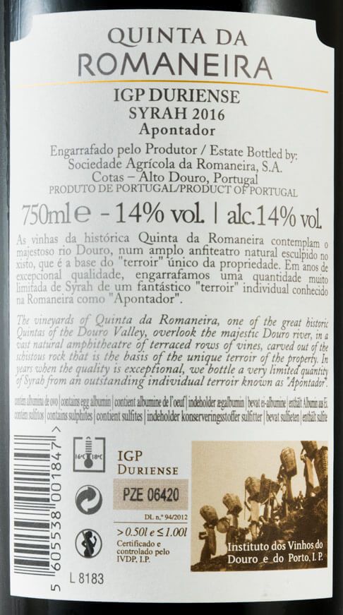 2016 Quinta da Romaneira Vinha Apontador Syrah red