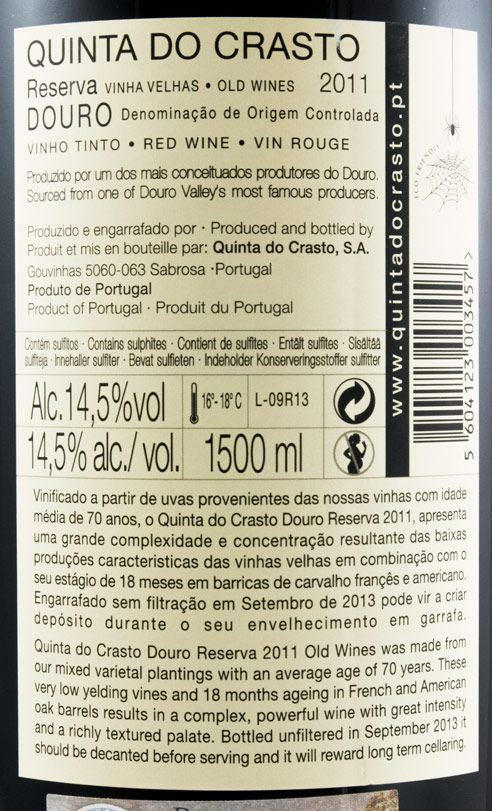 2011 Quinta do Crasto Vinhas Velhas Reserva tinto 1,5L
