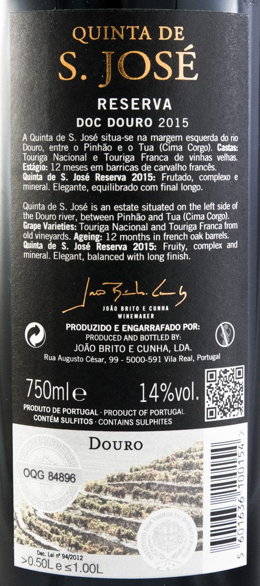 2015 Quinta de São José Reserva red