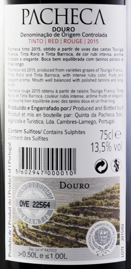 2015 Quinta da Pacheca red