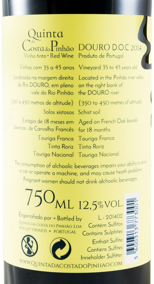 2014 Quinta Costa do Pinhão red