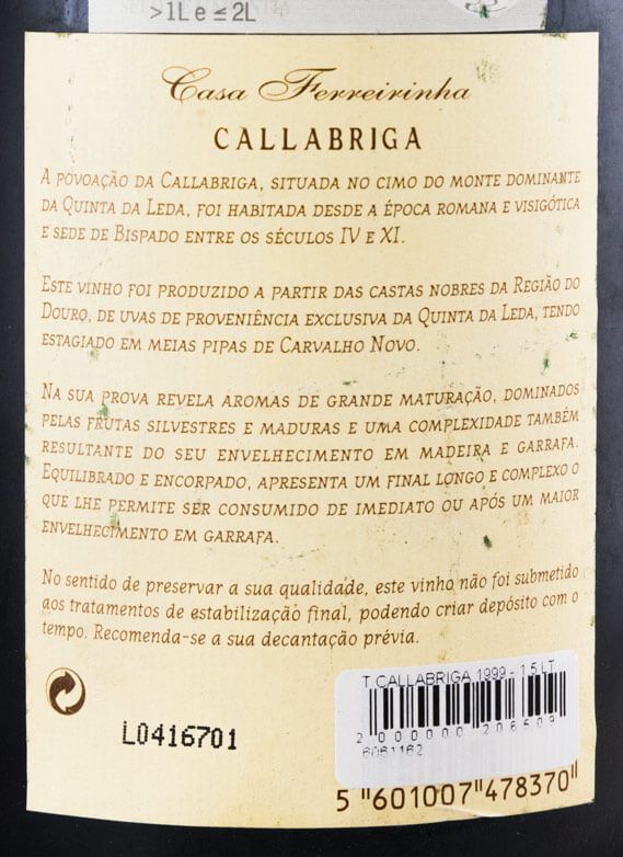 1999 Casa Ferreirinha Callabriga red 1.5L