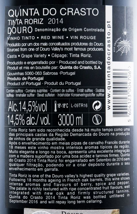 2014 Quinta do Crasto Tinta Roriz tinto 3L