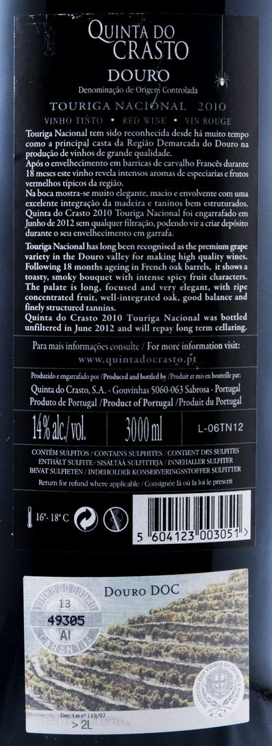 2010 Quinta do Crasto Touriga Nacional tinto 3L