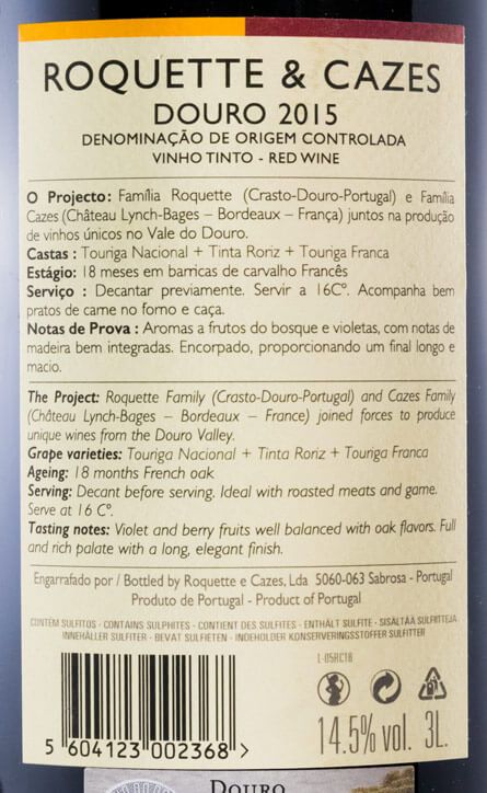 2015 Roquette & Cazes tinto 3L