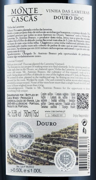 2011 Monte Cascas Vinhas das Lameiras red