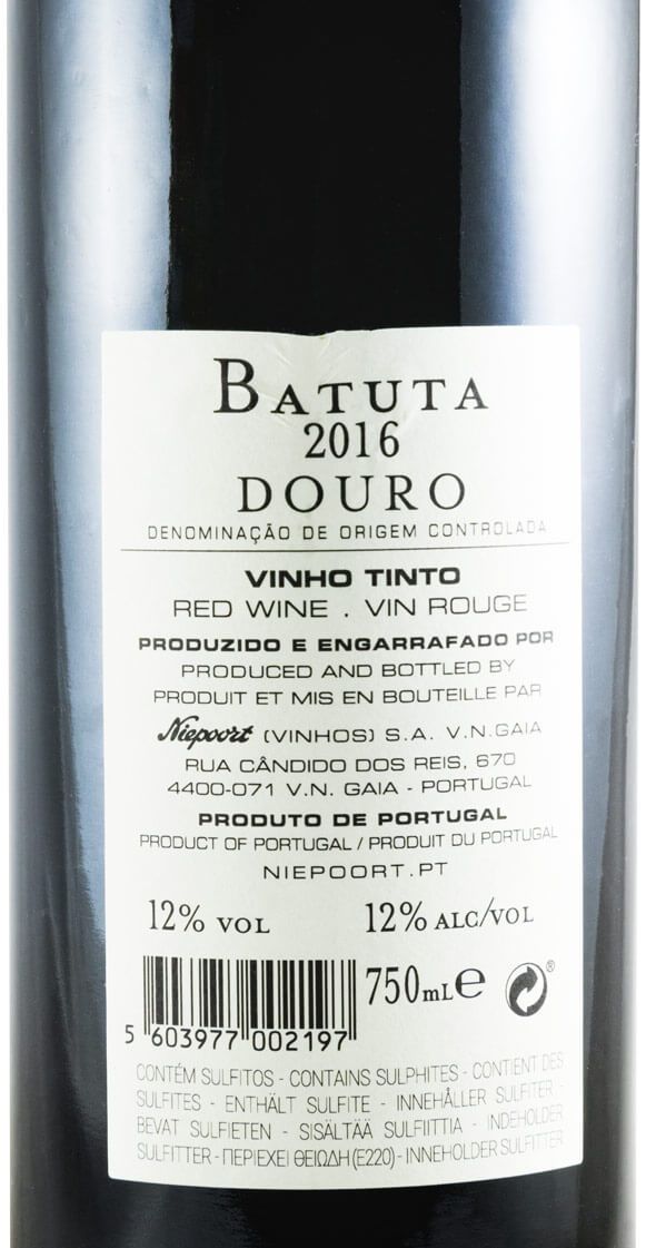 2016 Niepoort Batuta red