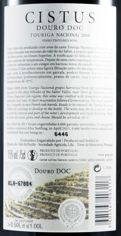 2008 Cistus Touriga Nacional red