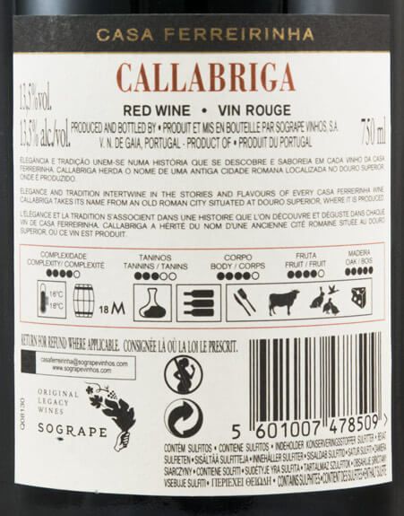 2016 Casa Ferreirinha Callabriga red