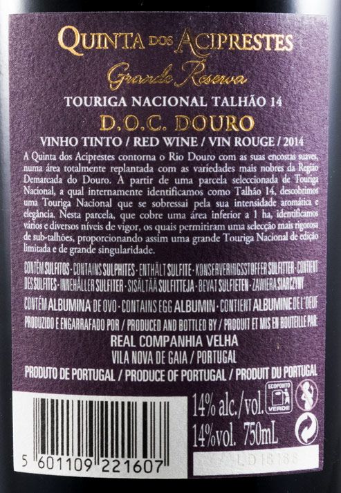 2014 Quinta dos Aciprestes Talhão 14 Grande Reserva Touriga Nacional red