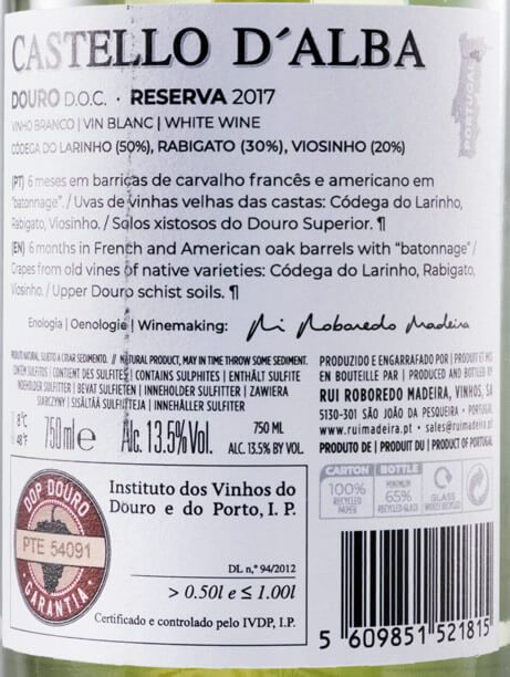 2017 Castello D'Alba Reserva branco