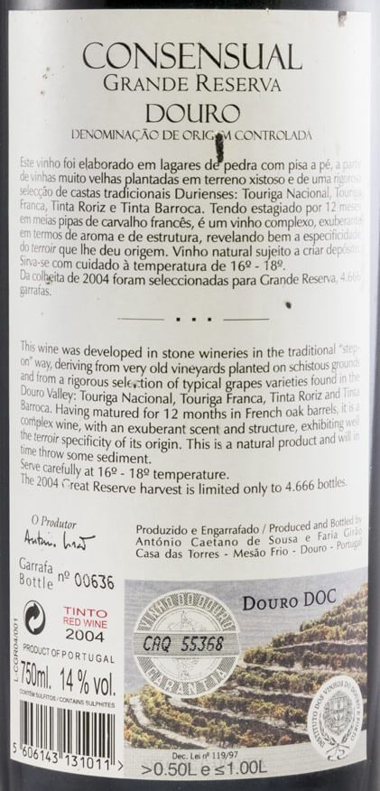 2004 Consensual Grande Reserva red