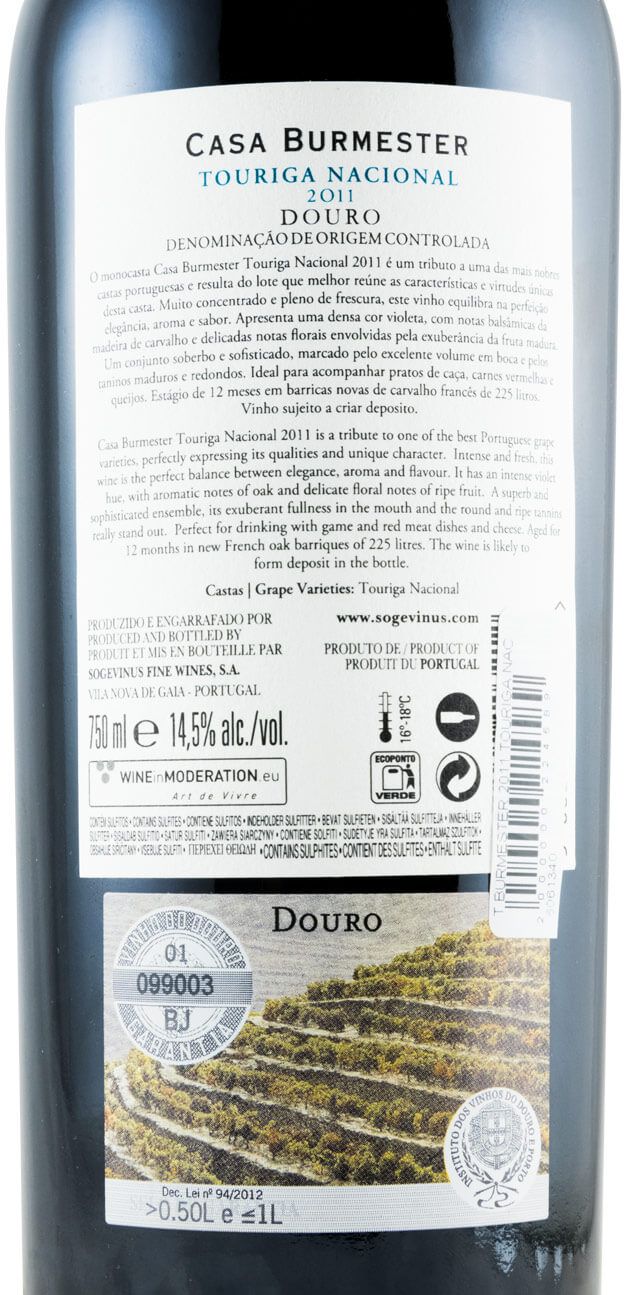 2011 Burmester Touriga Nacional tinto