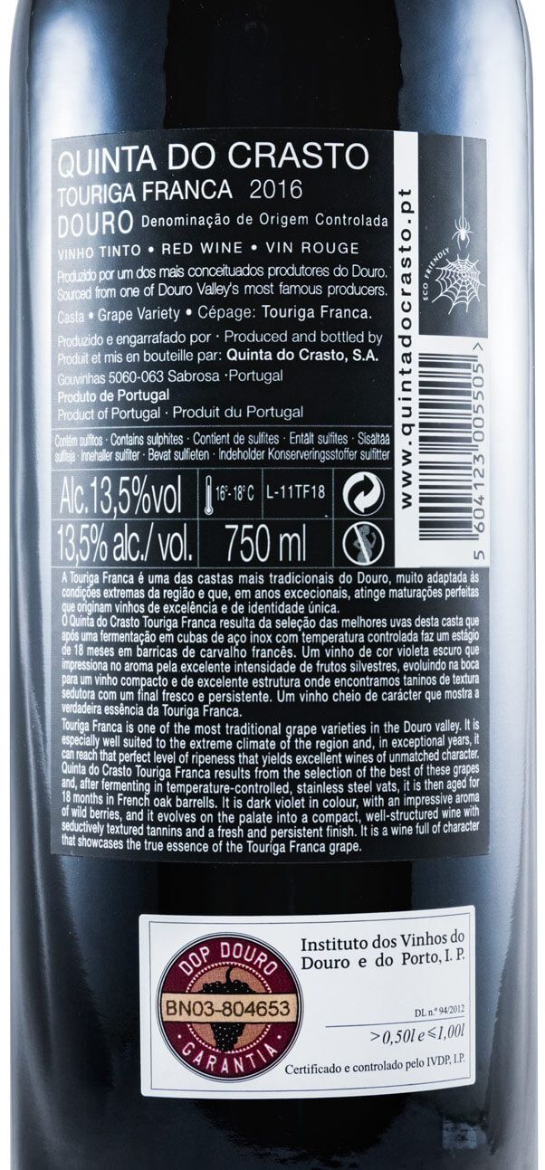 2016 Quinta do Crasto Touriga Franca red