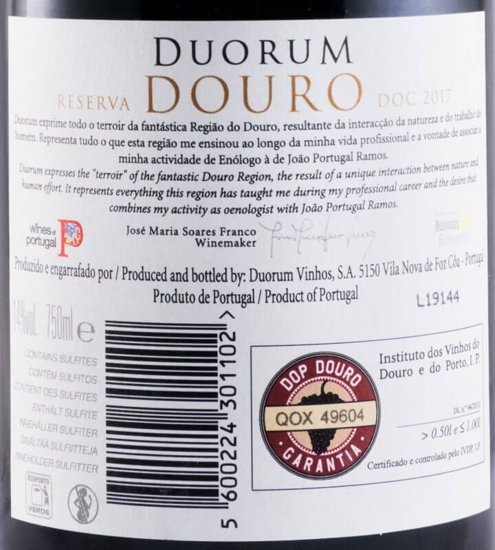 2017 Duorum Vinhas Velhas Reserva red