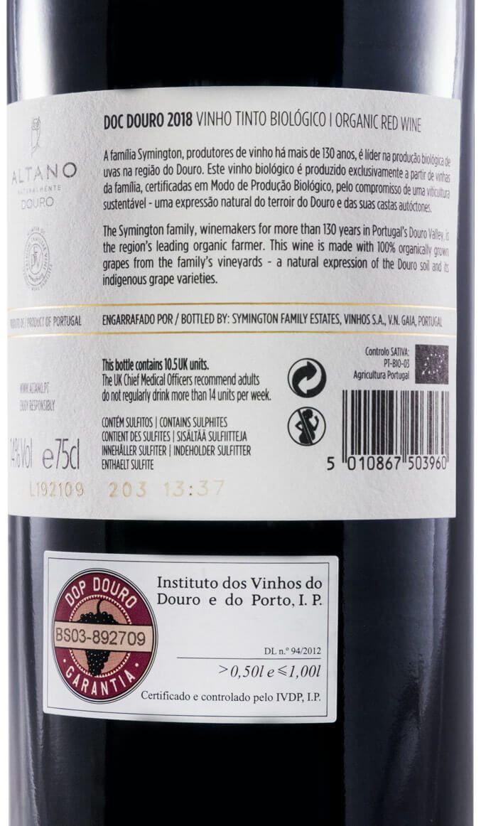 2018 Altano biológico tinto