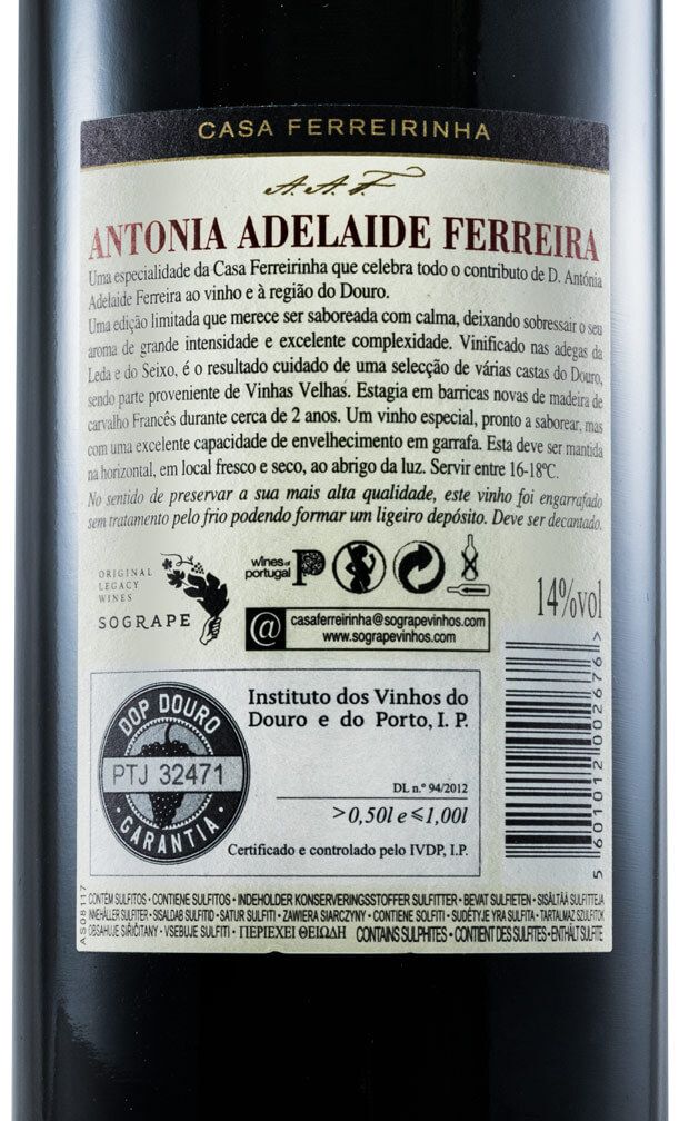 2014 Casa Ferreirinha Antonia Adelaide Ferreira red