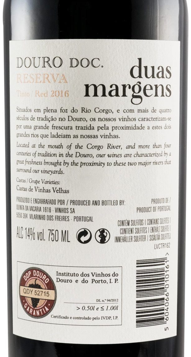 2016 Duas Margens Reserva tinto